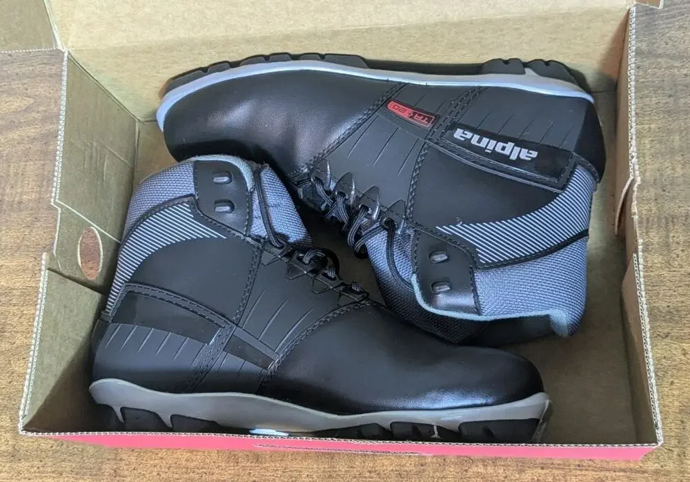 Alpina TR20 Cross Country Ski Boots NNN Touring Black Charcoal Mens Size US 9.5
